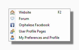 Orphalese Tarot Community Menu